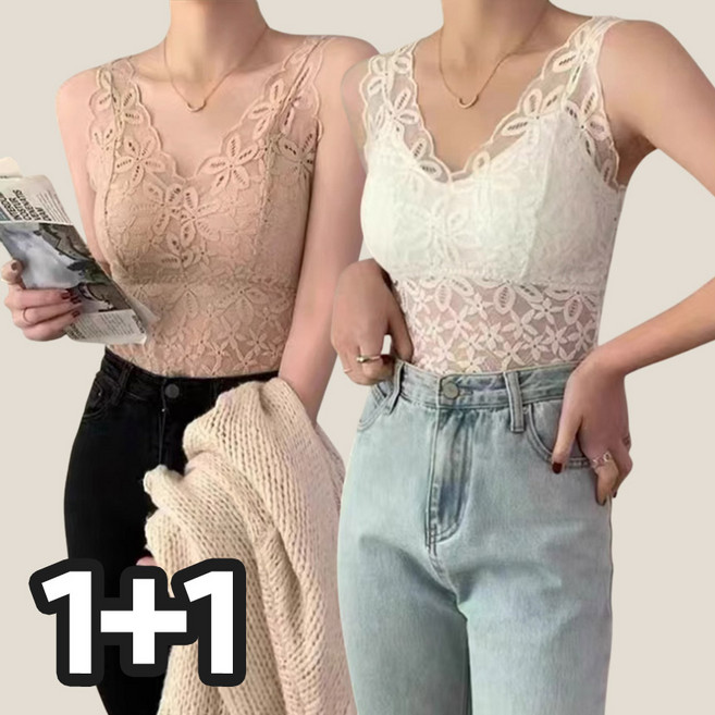 여성 플라워 레이스 시스루 보정속옷 캡내장 패드 볼륨 브라탑 브라렛 나시 민소매 물결플라워레이스브라탑