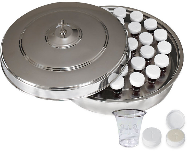 태현테크 교회 세례 만찬 성찬식 용품 스텐성찬기 성찬컵 성찬캡 포함, CVS-5035상유, 1개