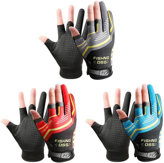 실버캐스트 3컷 양손 논슬립 낚시장갑 삼지장갑, 그레이, 1개