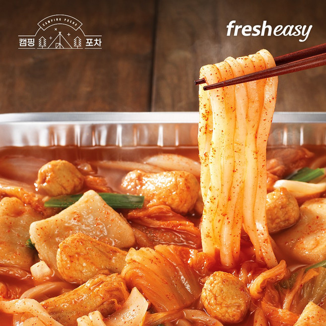 프레시지 캠핑포차 밀키트 음식 김치어묵우동전골 2인분, 1.08kg, 1개