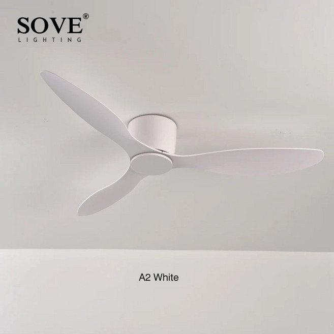 SOVE 36인치 42인치 52인치 거실 천장 실링팬 선풍기 저소음 리모컨 220V, D. 52인치, B. A2 화이트