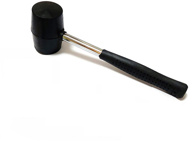 망치 헤드 빠짐NO / 쇠 손잡이 고무 망치 300g / 캠핑 목공 층간소음 복수 망치, 1개