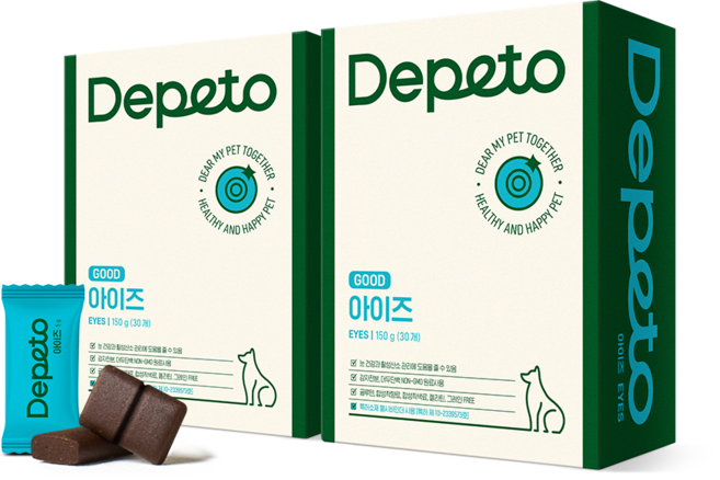 디페토 강아지 눈 건강 영양제 굿 아이즈 150g, 30정, 눈물개선/눈건강, 2박스