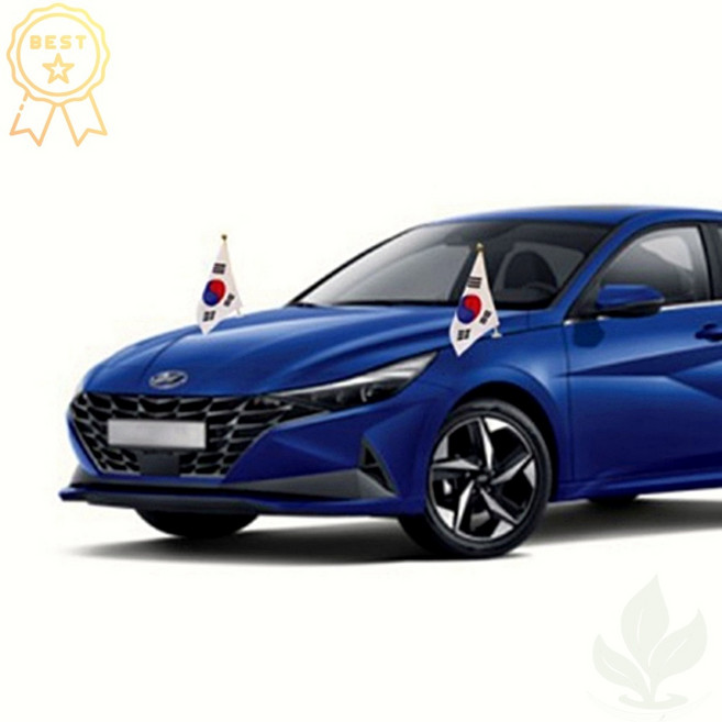 차량용 태극기 본네트용 30x20cm 깃대 조립 태극기 세트 10개입