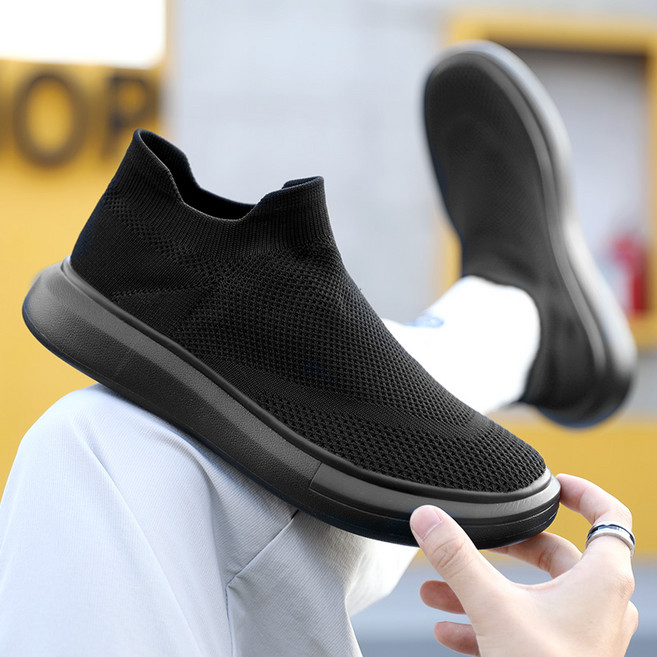 스노우드림 남성 니트 슬립온 통기성 러닝화 삭스 스니커즈