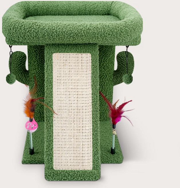 로이펫 고양이 선인장 스크래쳐 캣타워 플랫품 장난감, 1개, 그린
