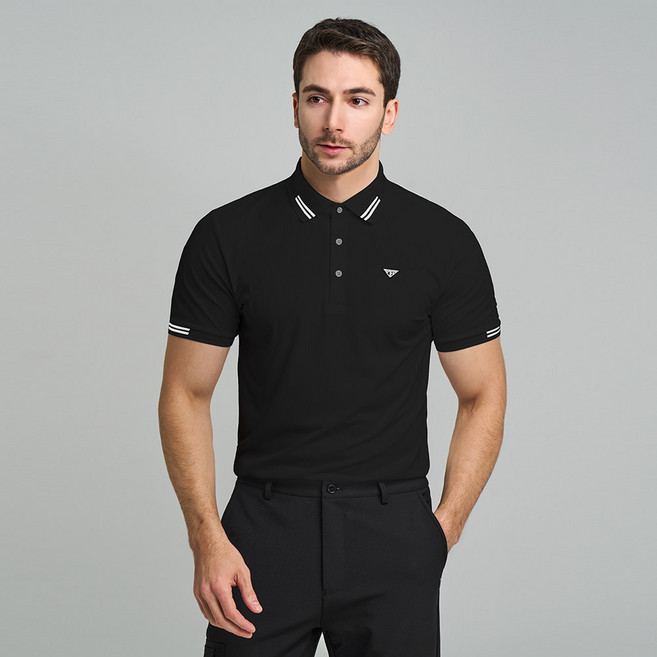 남성 스포츠 에어로쿨 라운딩 카라 반팔 티셔츠 DB 5111M