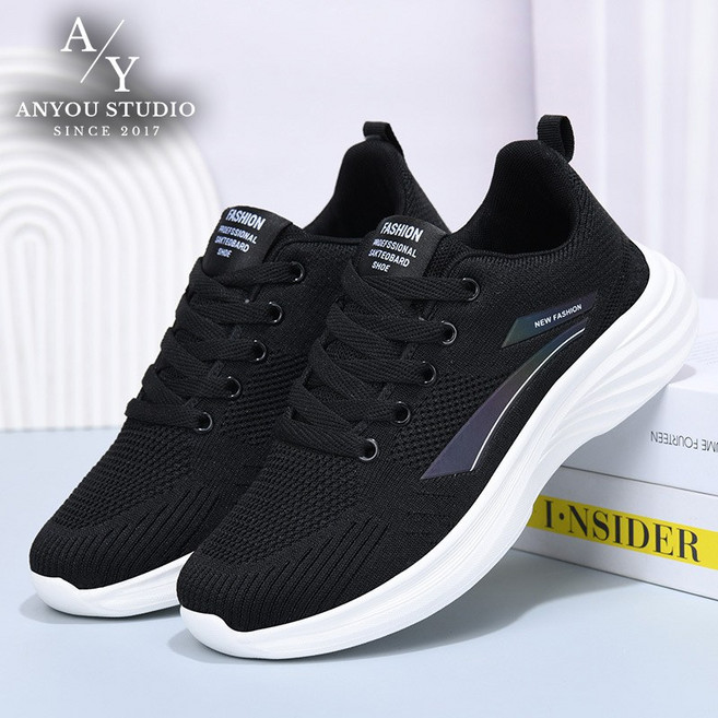 ANYOU 남성 경량 통기성 키높이 통굽 트렌디 스포츠 캐주얼 슬림 데일리 패션 스니커즈 운동화