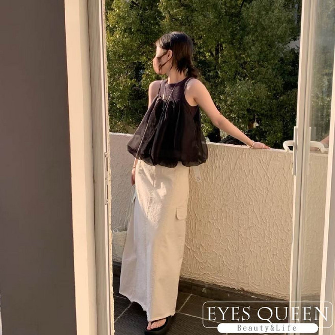 EYES QUEEN 雪紡網紗細肩帶背心