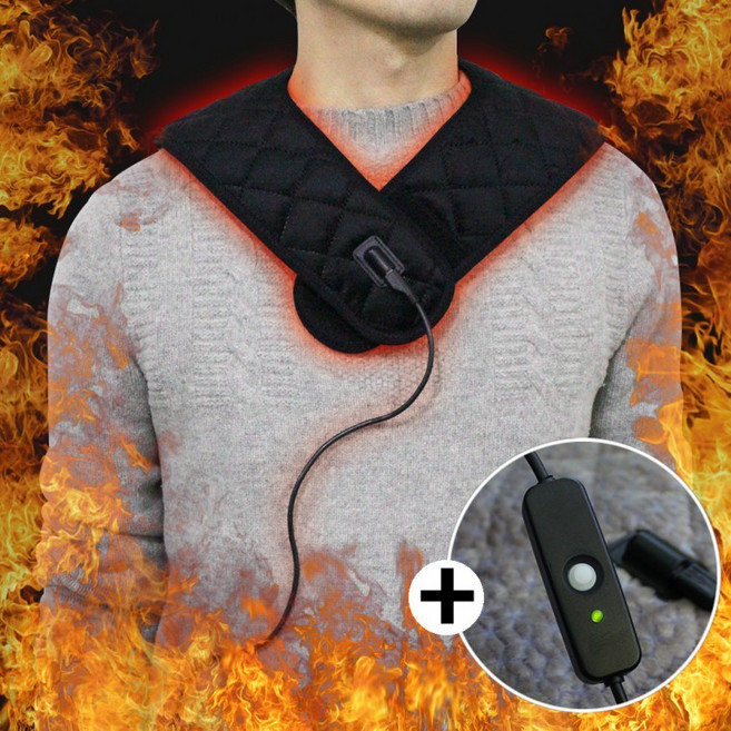국산 USB 발열 넥워머+on/off스위치 포함 겨울 히팅 숄더워머 목도리 낚시넥워머 등산 온열 캠핑 넥워머