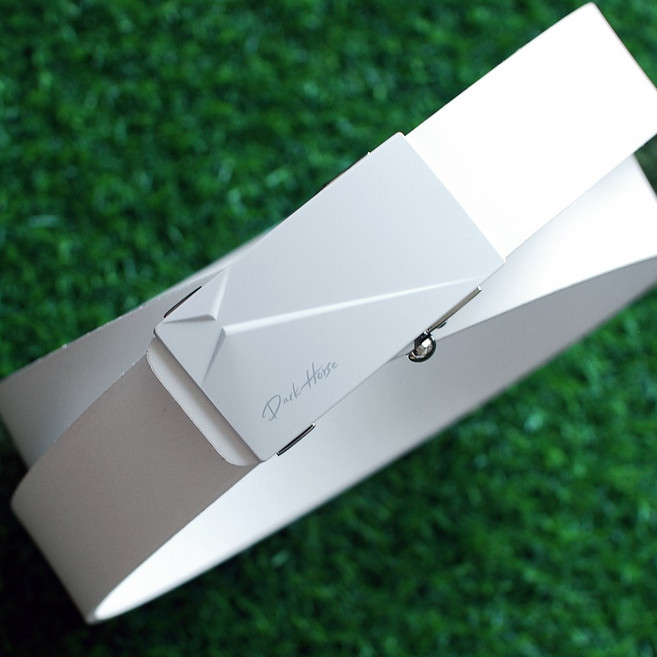 다크호스 이탈리아 천연 통가죽 벨트 자동 버클 골프 캐주얼 정장 남녀 공용 빅사이즈 가능 프로젝트 NO.7, M, 화이트, 1개