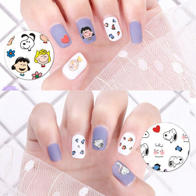 스누피 네일 스티커 2종, 호피 스누피, 1개