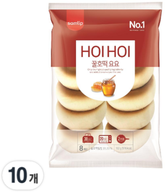 삼립 미니 꿀호떡 요요 호이호이 8입, 192g, 10개
