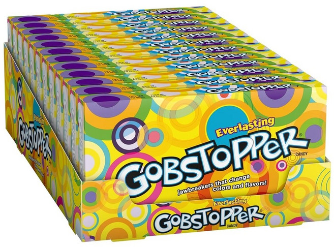 원카 에버라스팅 고브스토퍼 Wonka Everlasting Gobstopper 사탕 죠브레이커 캔디 5온스(12개), 1개
