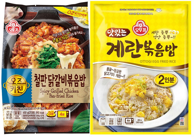 오뚜기 오즈키친 철판닭갈비볶음밥 450g 3개+맛있는 계란볶음밥 450g 3개, 6개