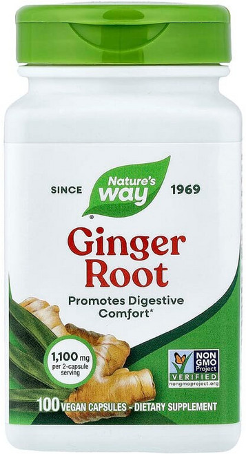 Nature's Way 생강 뿌리 베지 캡슐 100정(캡슐 1정당 550mg) NWY-13100, 100정, 1개