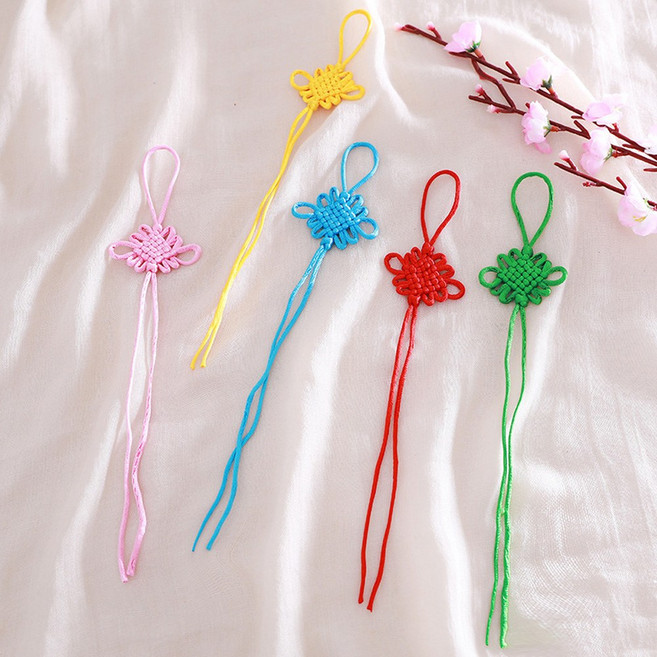 국화매듭끈/전통매듭/ 노리개/수술장식용, 국화매듭끈 분홍색