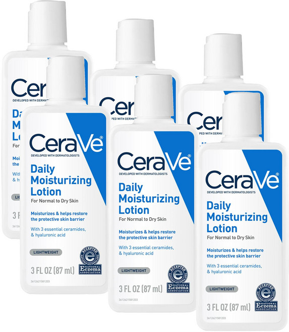 세라비 데일리 모이스처라이징 로션 노멀 투 드라이 스킨 CeraVe Daily Moisturizing Lotion, 89ml, 6개