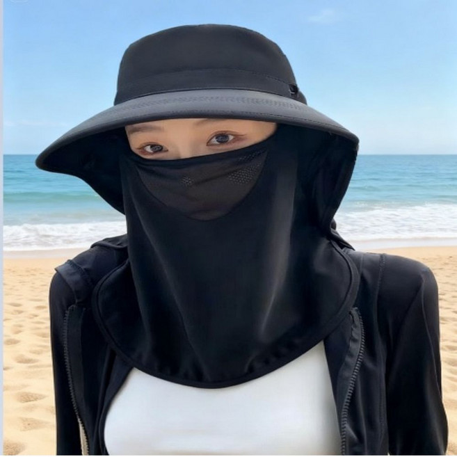 마에르 챙넓은 햇빛가리개 버킷햇 썬캡 UV자외선차단 여름모자