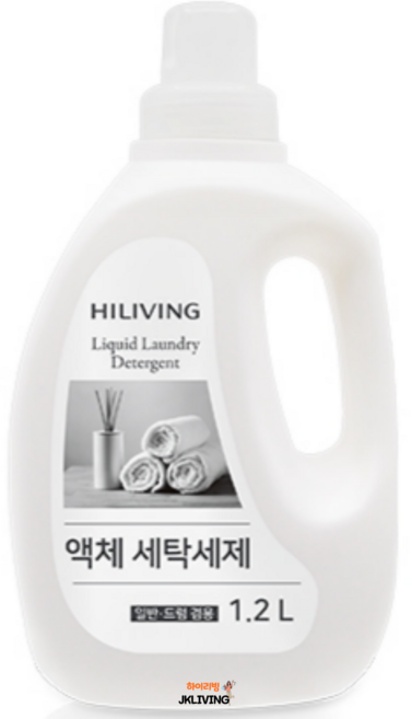 [JKLIVING] 액체 세탁세제 1.2L (일반 드럼 겸용) - 덴마크 효소로 미세먼지까지 세척은 강력하게 알로에베라&식물 계면활성제 사용, 5개, 1.21L
