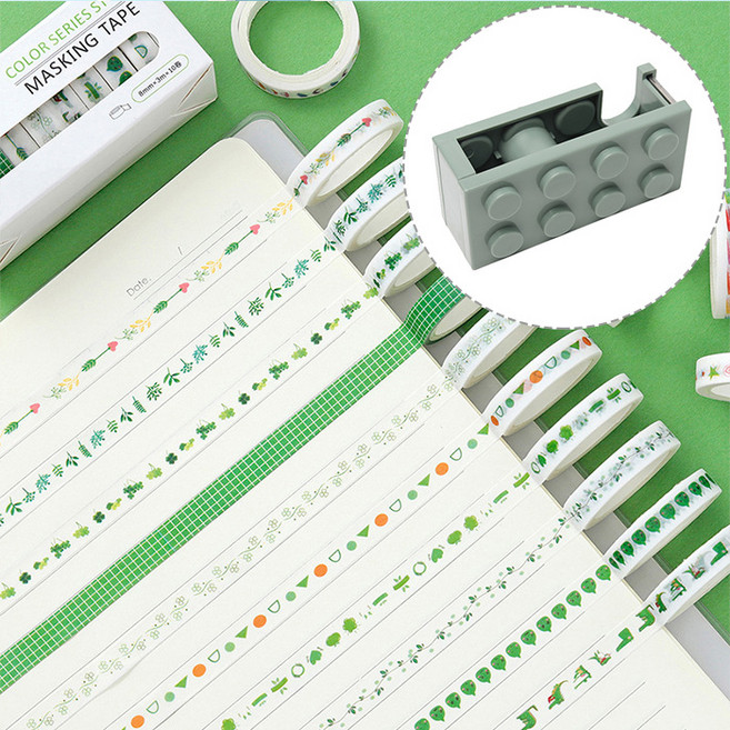 다꾸 종이 테이프 커터기 세트, 그린