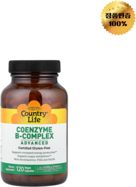 컨트리라이프 코엔자임 B복합체 어드밴스드 비건 캡슐 120정, 1개