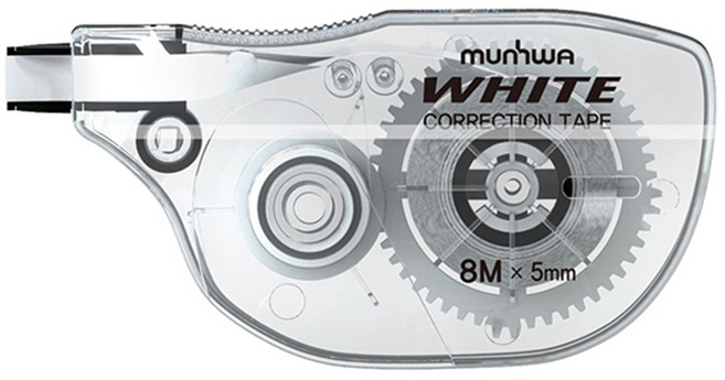 문화연필 수정테이프, 화이트 (Bright White), 10개