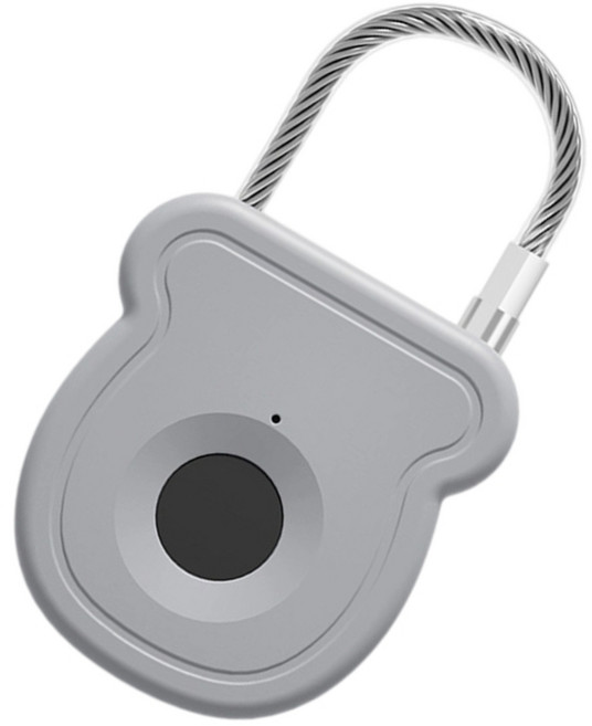 지문 자물쇠 야외용 키리스 보안 잠금장치 휴대용 도난 방지 자물쇠, Grey