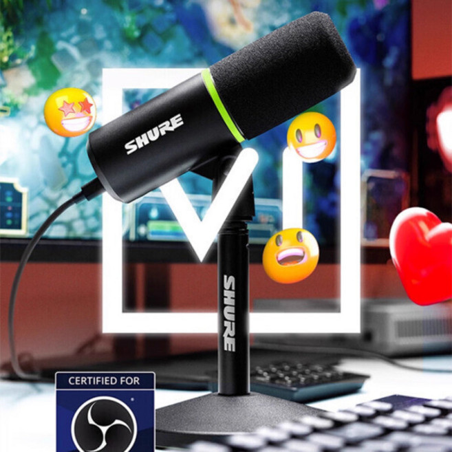 [SMTONE] 슈어 SHURE MV6 게이밍 스트리밍 다이나믹 마이크 슈어 유튜브 게이밍 스트리밍 USB-C 마이크, MV6 블랙, 게이밍버전(MV6)