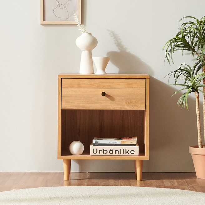 소티디자인 심플 수납 2단 협탁 - 캄포베니어 (직접조립), 상세 설명 참조