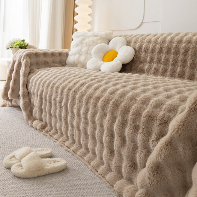 단색 소파 덮개 겨울 모직 방진 소파 보호 커버 1인 2인 3인 4인 소파 커버 적용