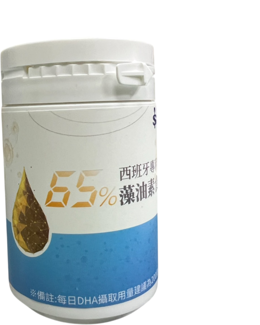 西班牙專利65%藻油素 rTG素食軟膠囊, 88g, 1個