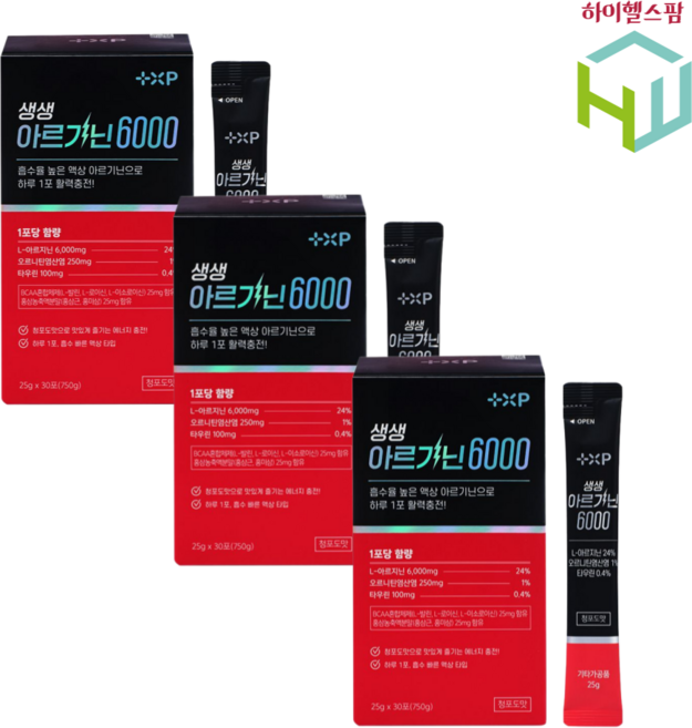 생생 아르기닌6000, 3박스, 30회분