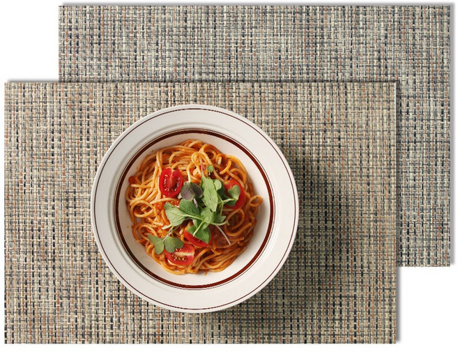 라벨르 PVC 방수 플레이팅 테이블 식탁 매트 2P, 1세트, 45.5 x 30 cm, 밤부