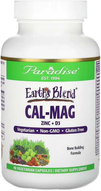 Paradise Herbs Earth's 혼합물 Cal-Mag 아연 + D3 베지 캡슐 90정, ParadiseHerbsEarths혼합물CalMag아연, 1개 - 쿠팡