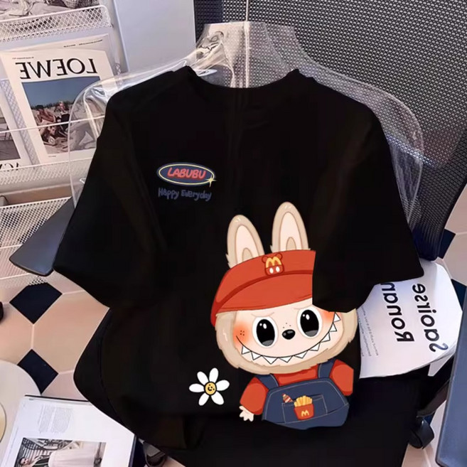 라부부 시원한 라운드 반팔 티셔츠 반소매 주니어