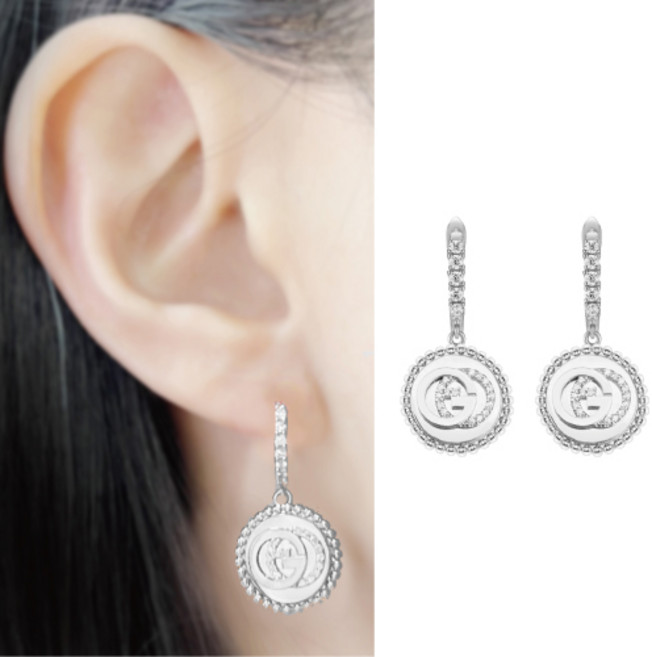 [혜성 주얼리] 비앙카 라운드 볼륨 럭셔리 화이트골드 귀걸이