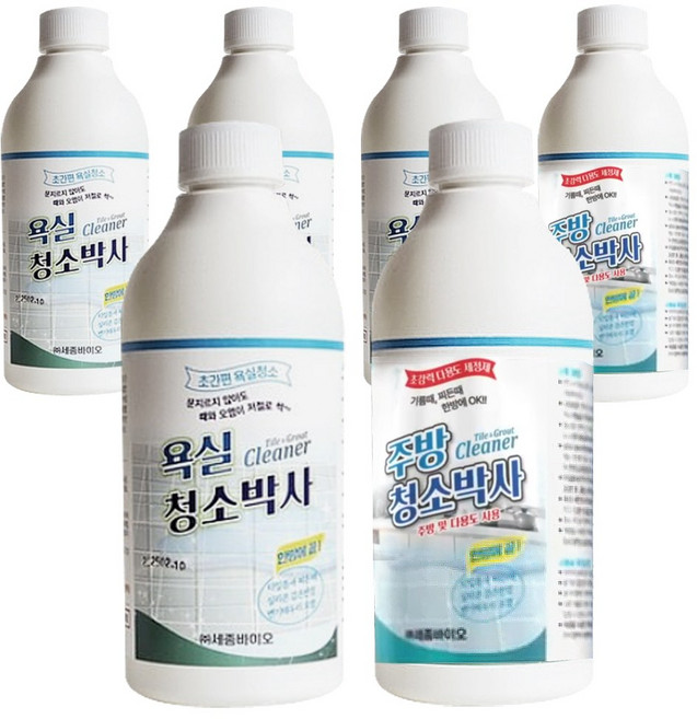 [ 업그레이드형 신제품 ] NEW 쉬운청소 욕실청소박사 다목적 욕실 주방 세정제 세제, 6개, 500ml