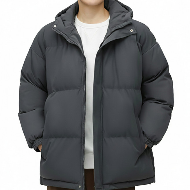 민트스쿨 남여공용 심플 후드 패딩