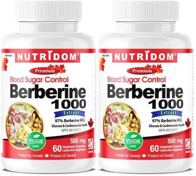 뉴트리돔 베르베린 1000 Berberine 1000mg 60베지캡슐 캐나다 직구, 2개, 60정