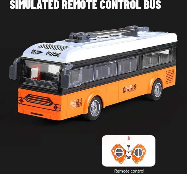 리모컨 스쿨 버스 4 채널 투어 버스 모델 더블 데커 관광 버스 개방 가능한 문 전기 자동차 크리스마스 1:3, 09 Tourist Bus, 1개