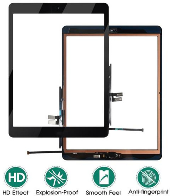 10.2 LCD 외부 터치 스크린 디지타이저 전면 유리 디스플레이 패널 교체 iPad 9 세대 2021 A2603, 01 Original Black-Home