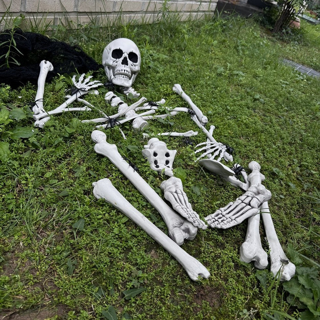 할로윈 대형 해골 전신해골 할로윈캠핑장식 두상 해골손 해골발 포토존 텐트꾸미기, 1세트