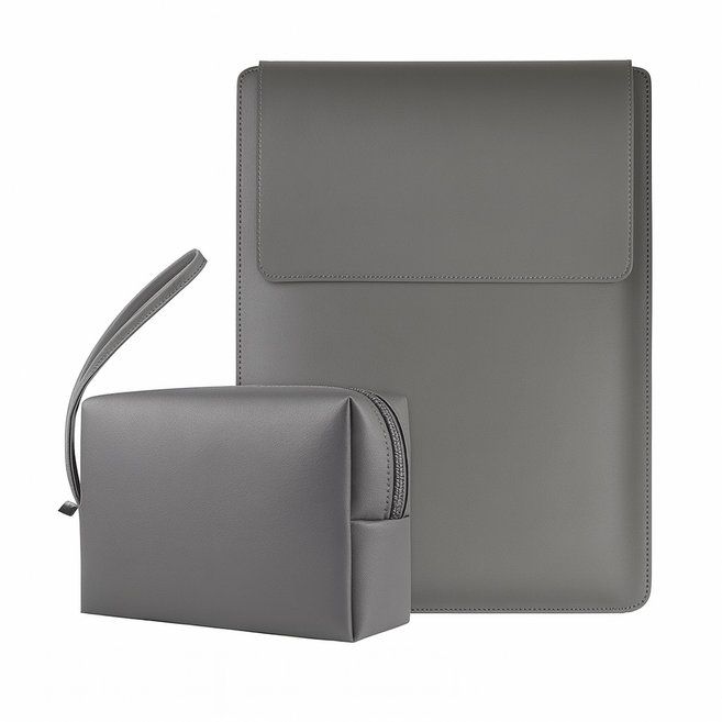 볼리오 3in1 수납 가방 다용도 노트북 거치대 파우치, 다크그레이