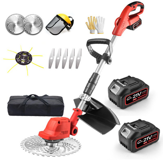 YUON 21V 브러시리스 무선 전동 충전 예초기 미니 안전 전기제초기 강력 잔디깍는기계 풀세트, 1개