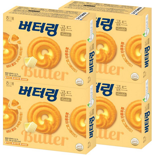 해태제과 버터링 골드 194g x 4개