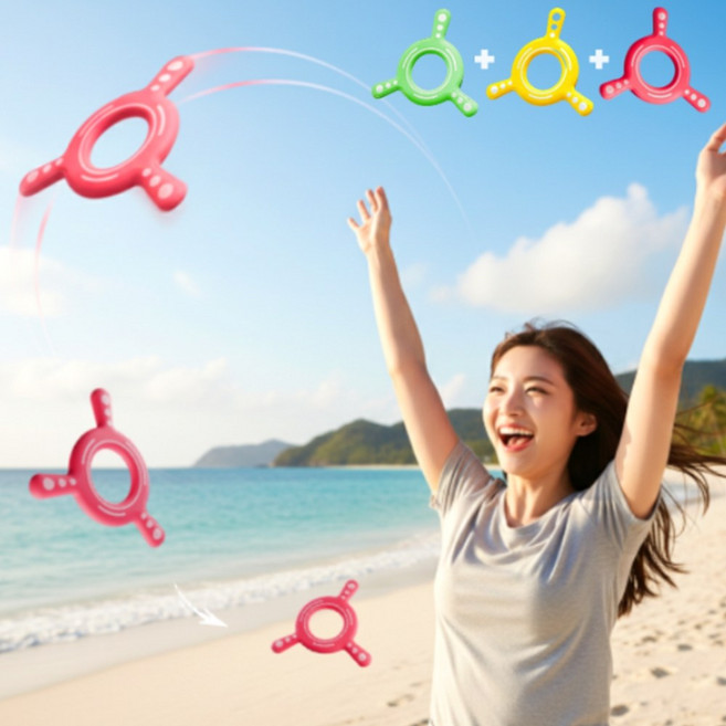 이숍 돌아오는 부메랑 3P 말랑말랑 EVA 안전 부메랑, 1세트, 그린+옐로우+레드