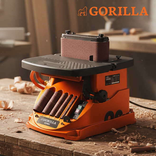 고릴라 스핀들&벨트샌더 샌딩기 GO4BS 목공 곡선 원형 다듬기 사포 DIY 탁상 그라인더, 1개