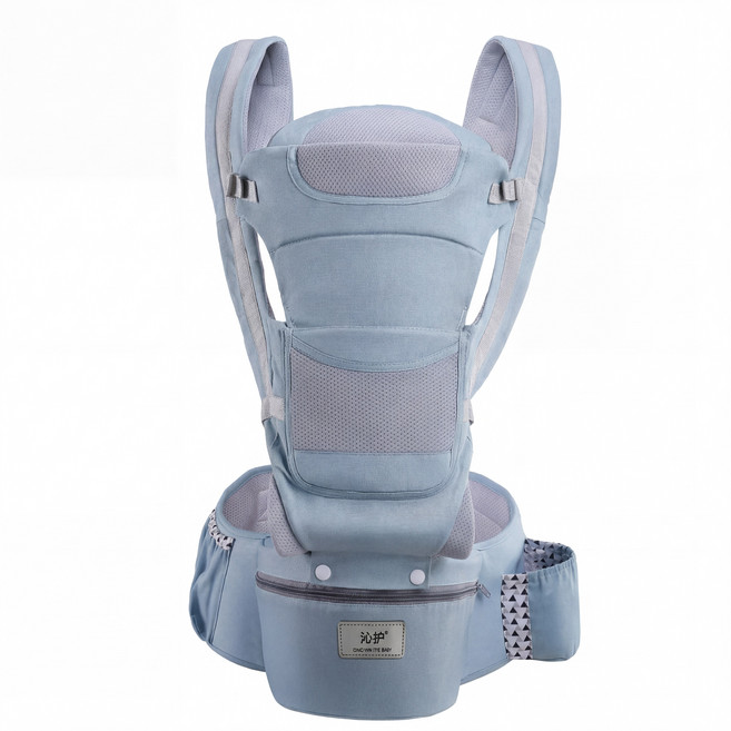 허그미랜드 3D 올인원 메쉬 아기띠 베이비 캐리어, 하늘색