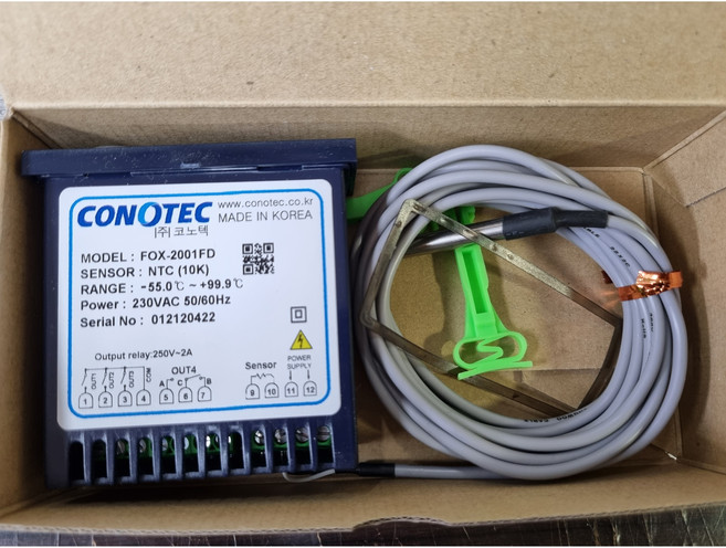 코노텍 디지털 온도 컨트롤러 FOX-2001FD(온도센서포함) 4출력, 1개